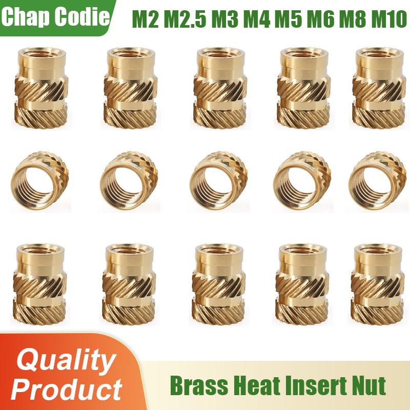 Heat-Set Threaded Inserts (M2–M8 brass)